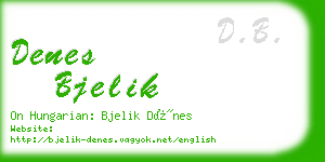 denes bjelik business card